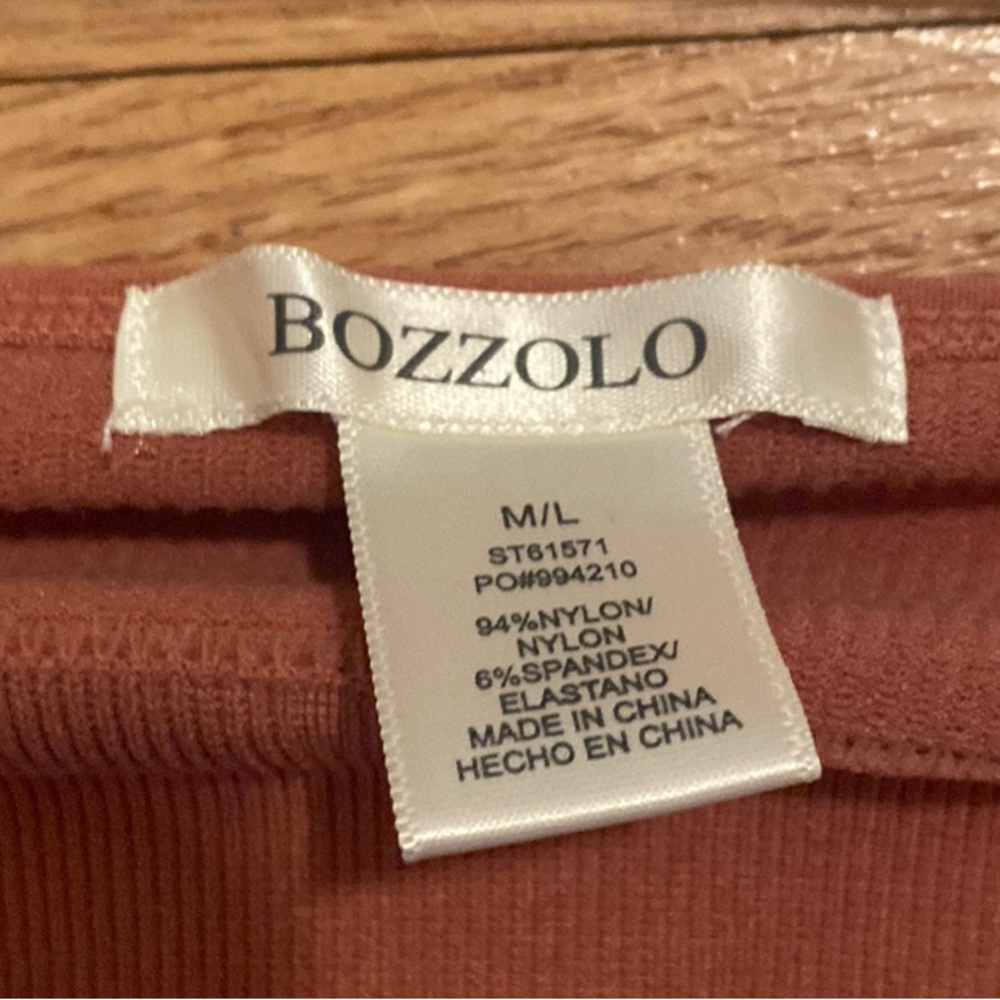 Bozzolo Rust Ribbed Crop Top - Picture 3 of 3